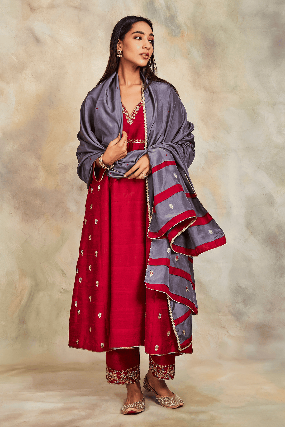 Maroon kurta set