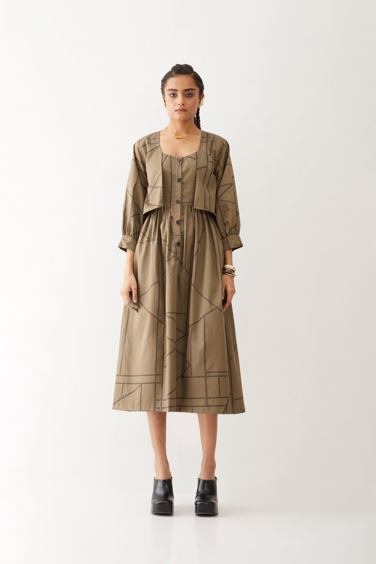 Bonobo Dress With Pipeline Print
