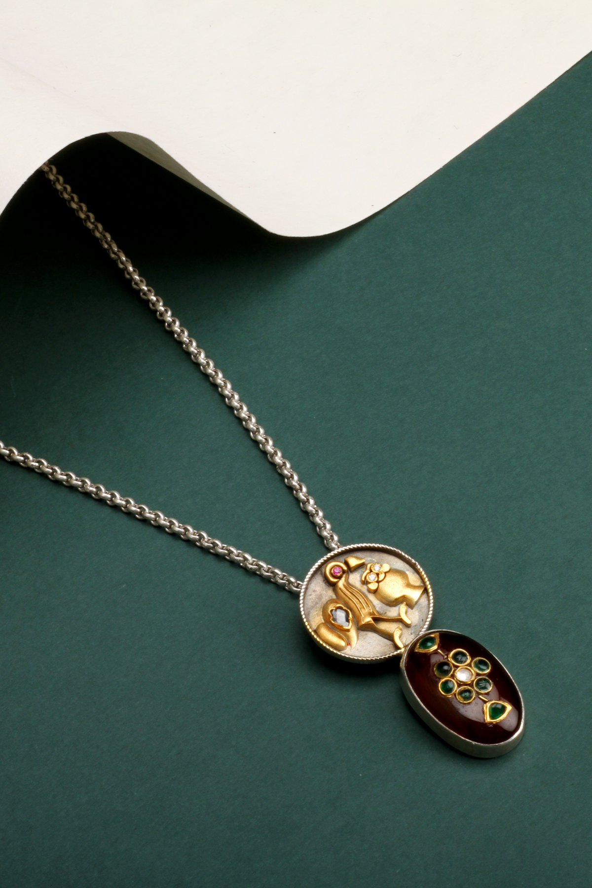 Silver Bertine Pendant