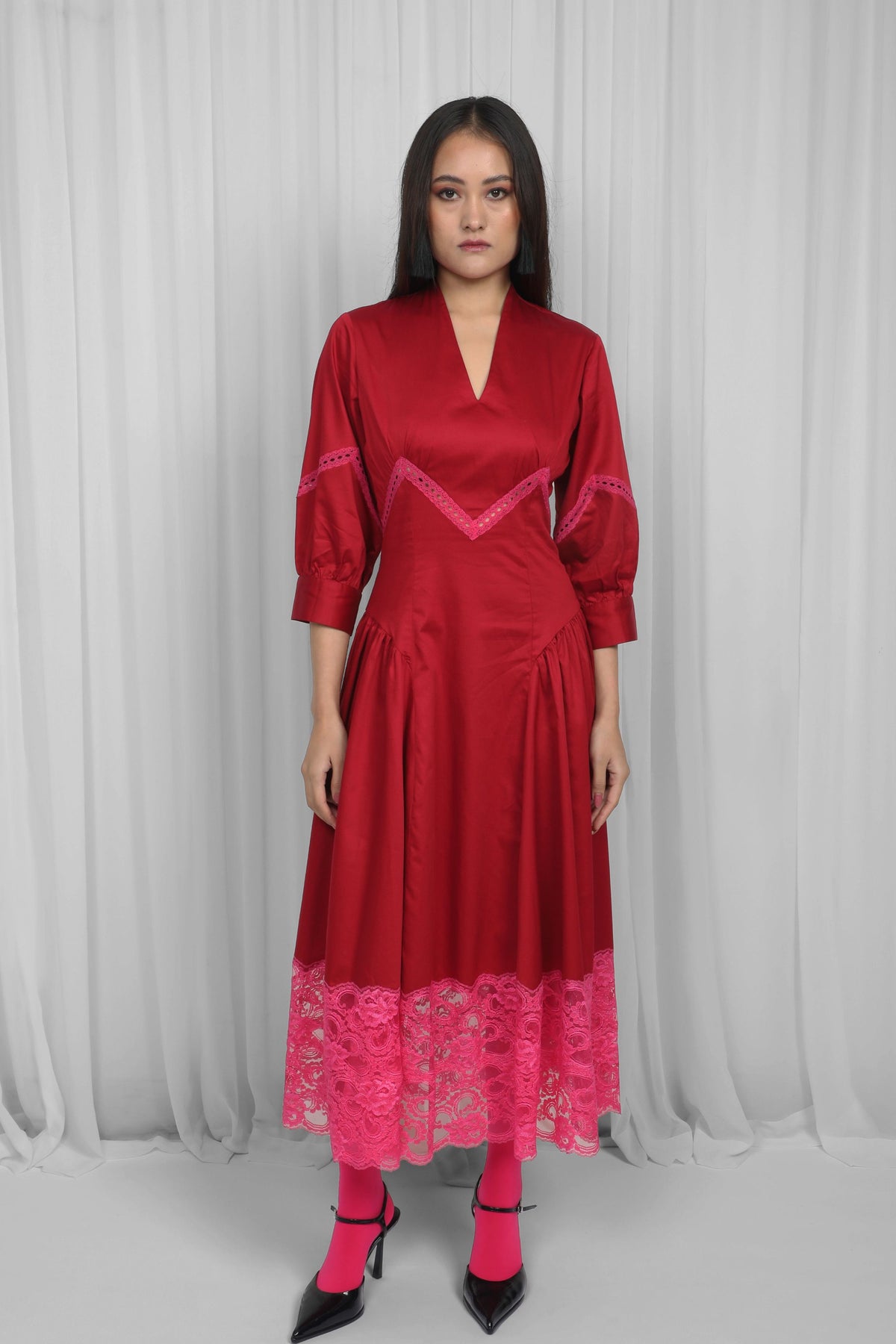 Red and Pink Belinda Dress