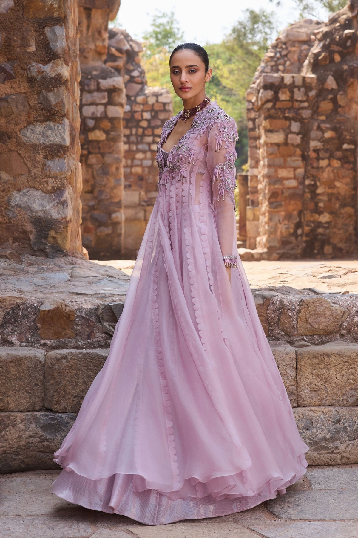 Lilac Long Jacket Set