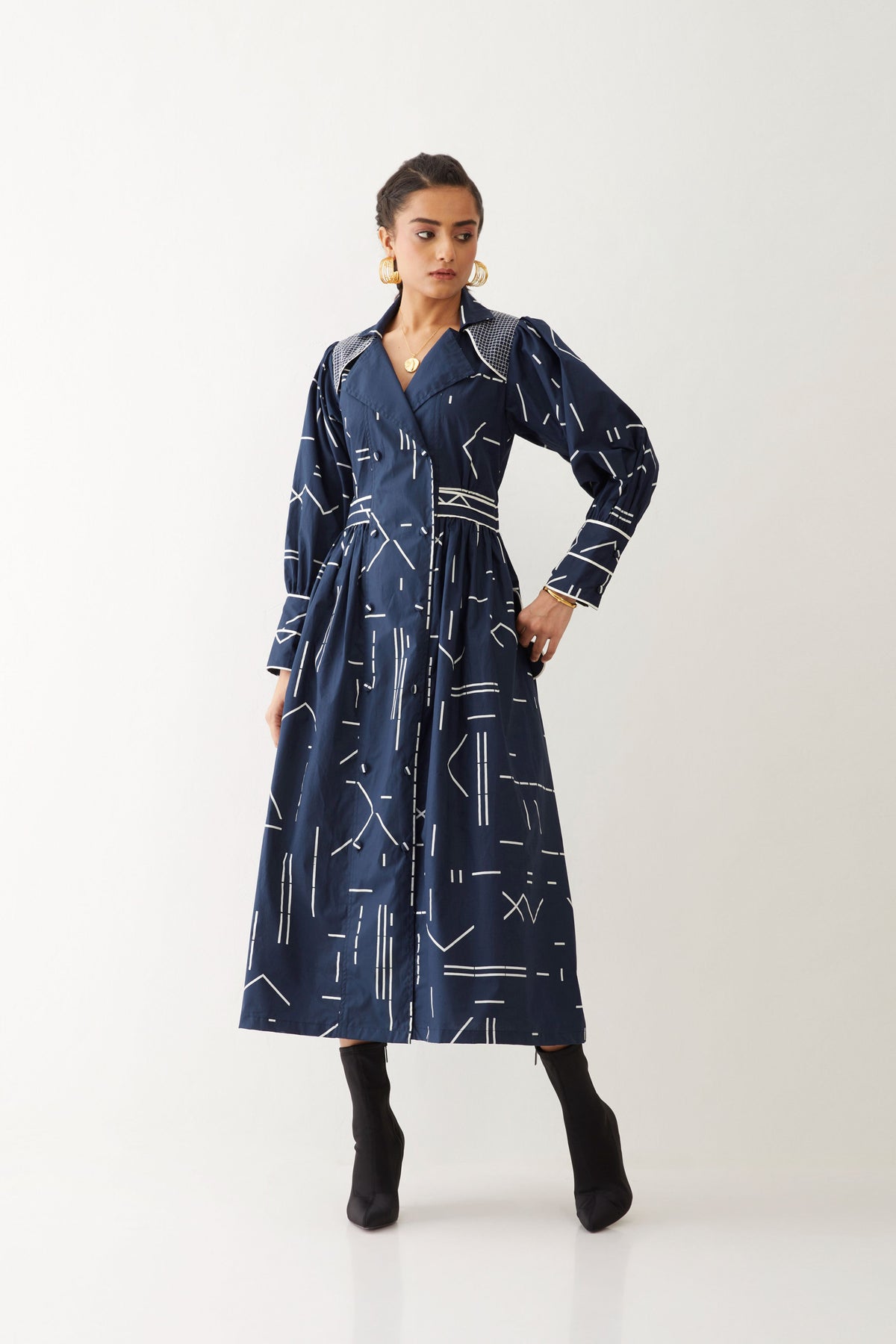 Blair Dress With Contra Print
