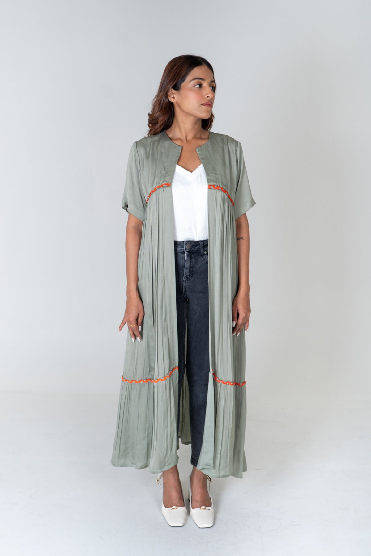 Green-orange Long Cape