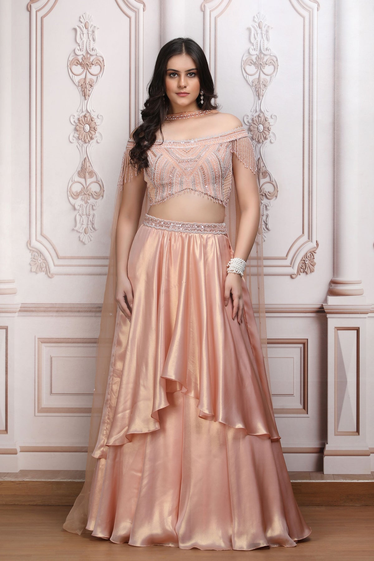 Peach Lehnga Set
