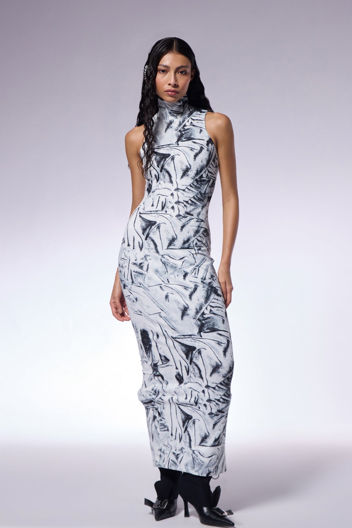Crushed Paper Maxi Dress