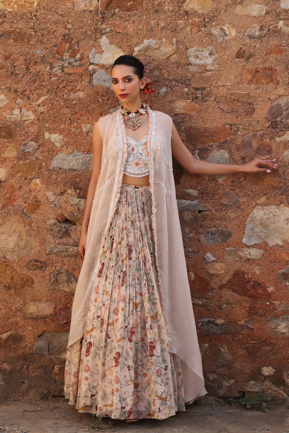 Kaira Cape and Skirt Set