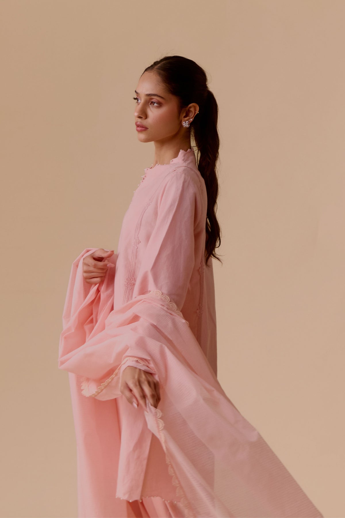 Pink Resham Dupatta
