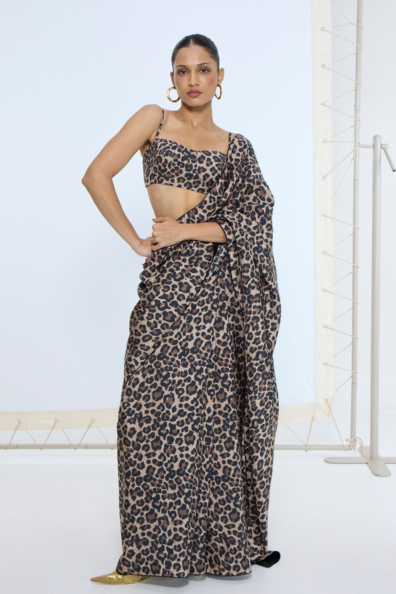 The Cheetah Print Saree - Ekaya - Elahe