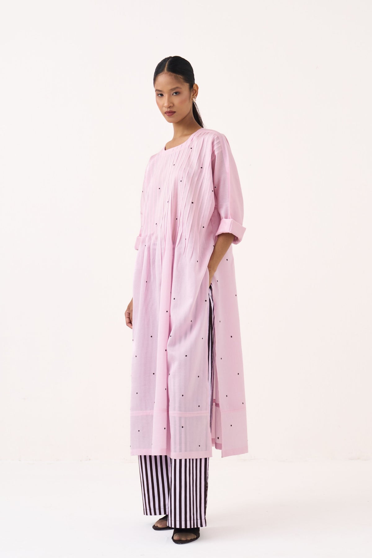 Pintuck Polka Tunic Set