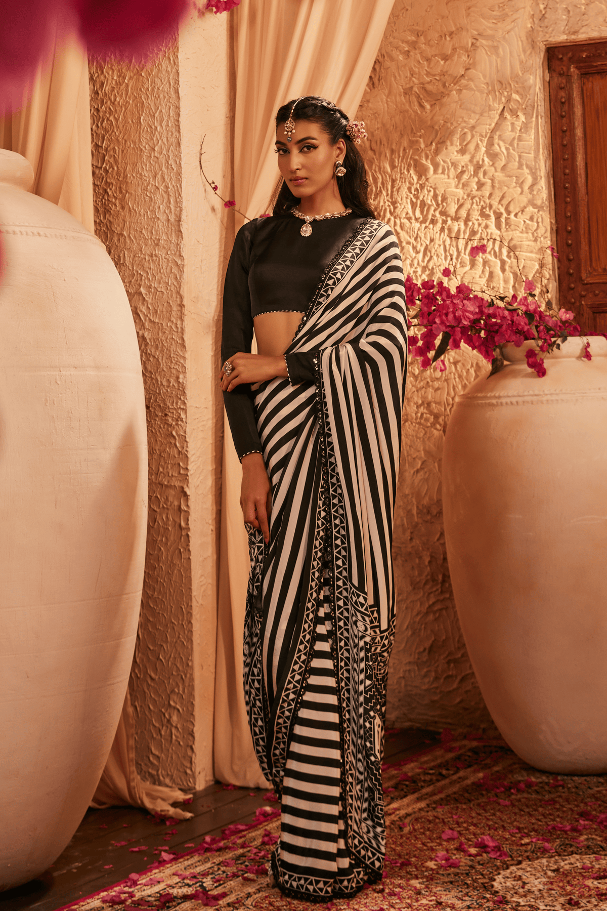 Cara Black Saree Set