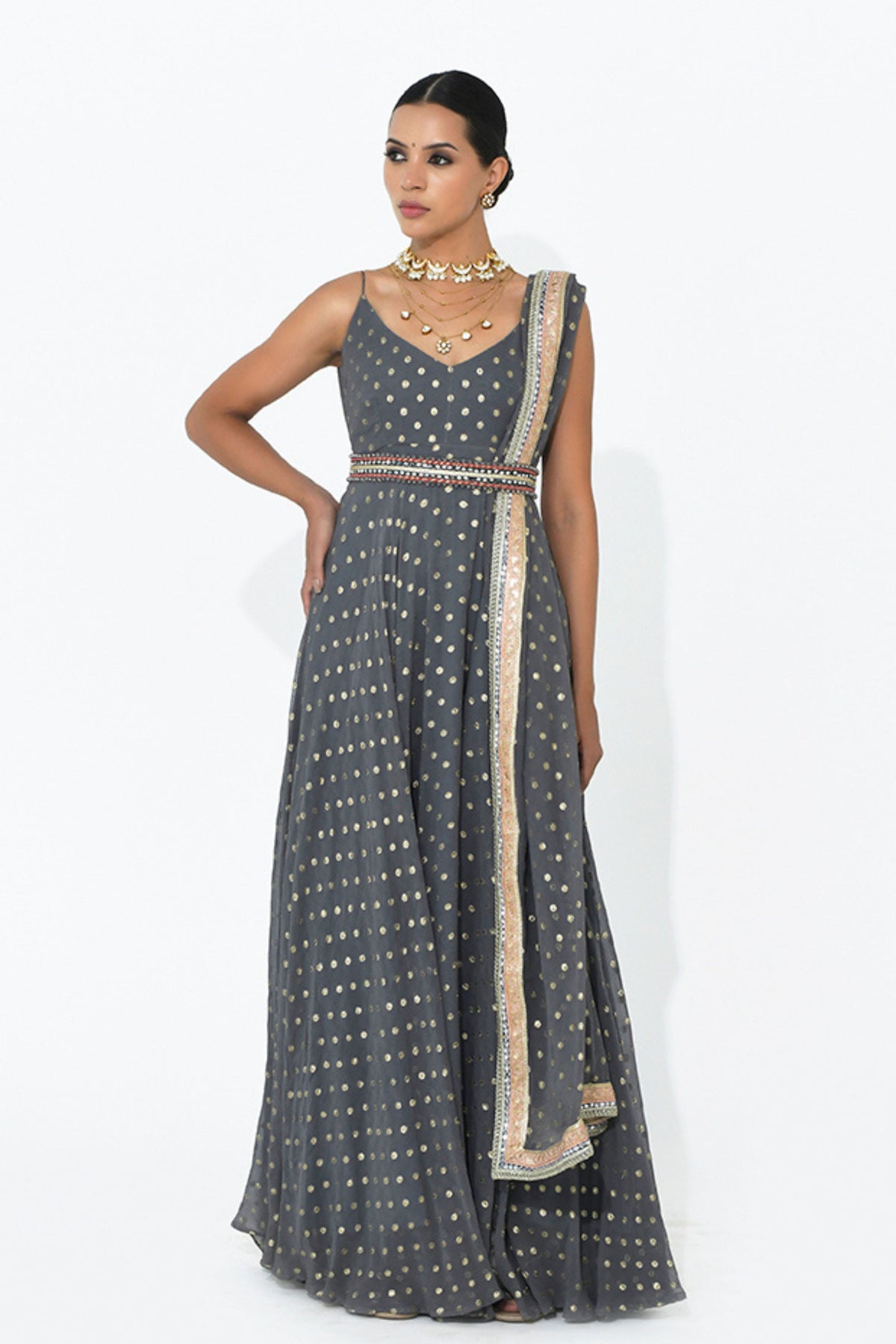 Fossil Anarkali Set
