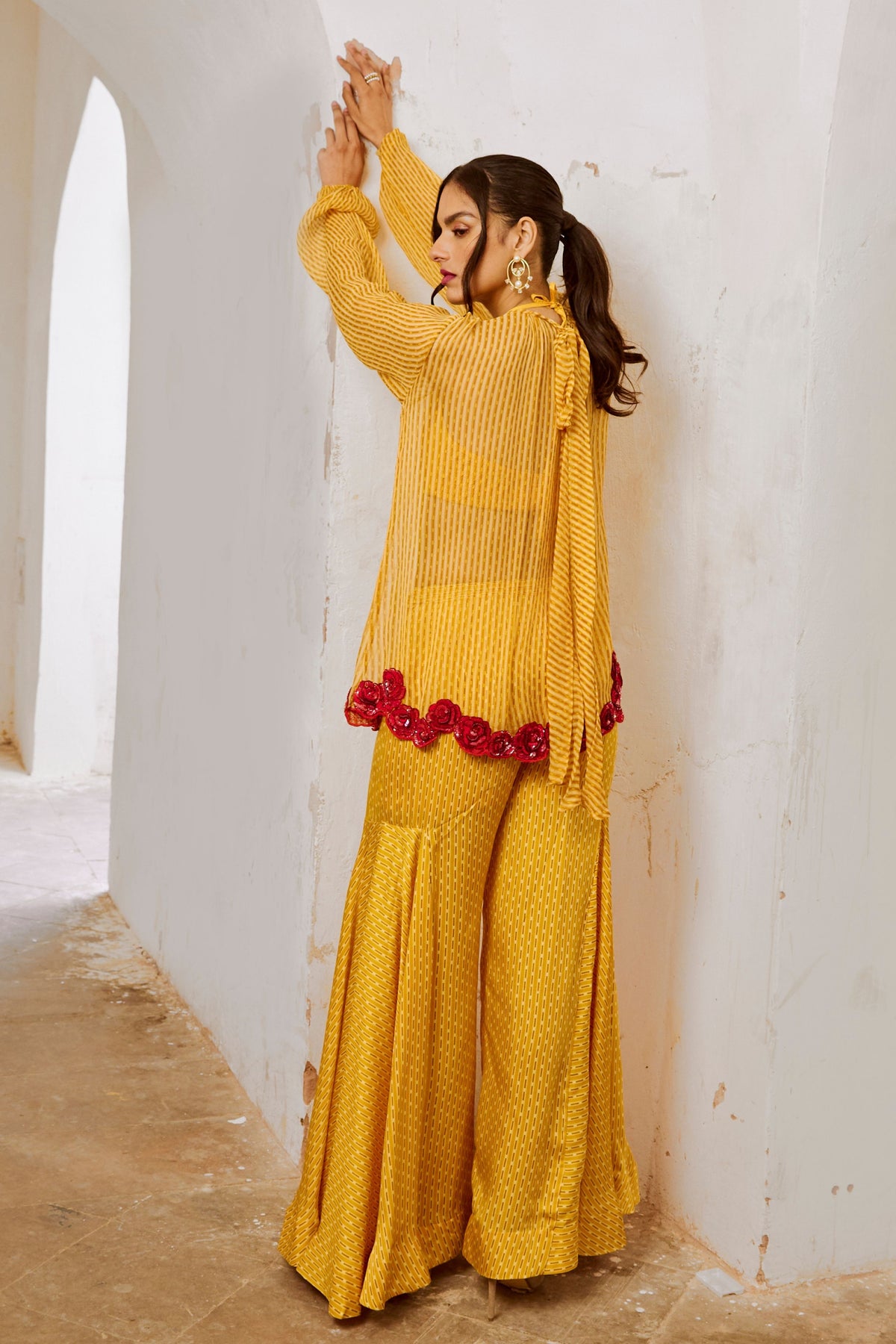 Marigold Yellow Gulaab Tunic Set