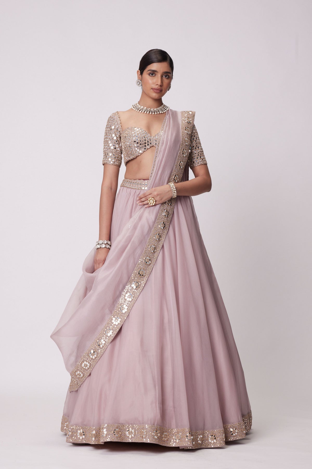 Ash Pink Lehenga Set