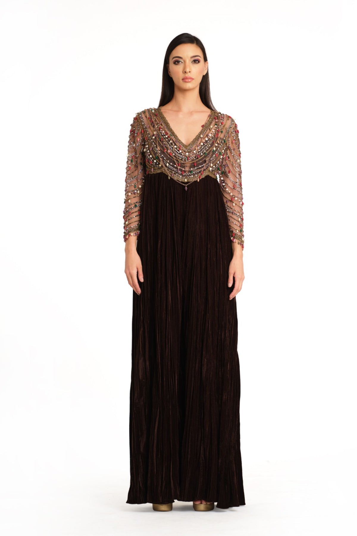 Velvet Embroidered Jumpsuit