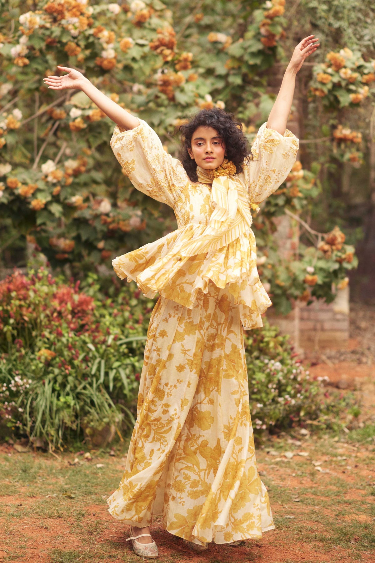 Golden Yellow Peplum Set