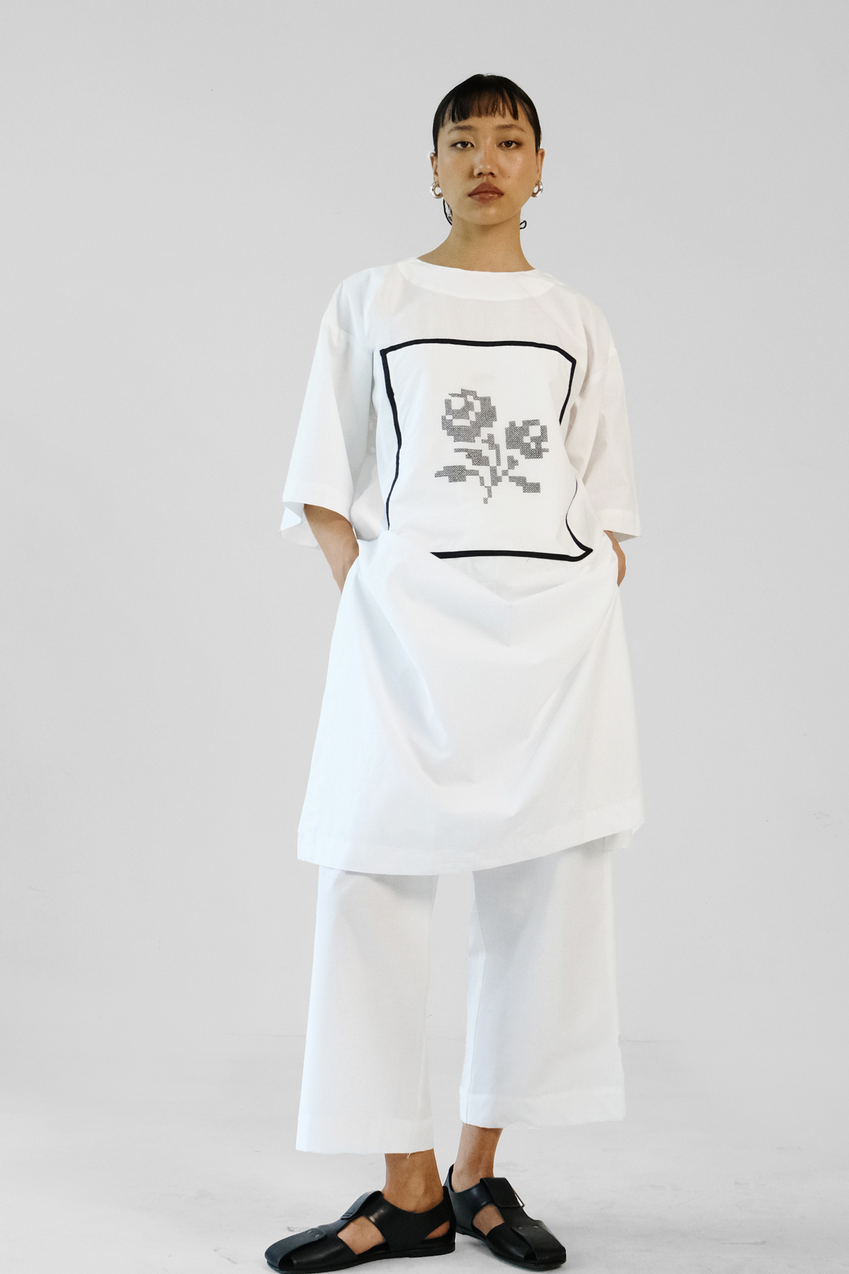 White and Black Tunic Set