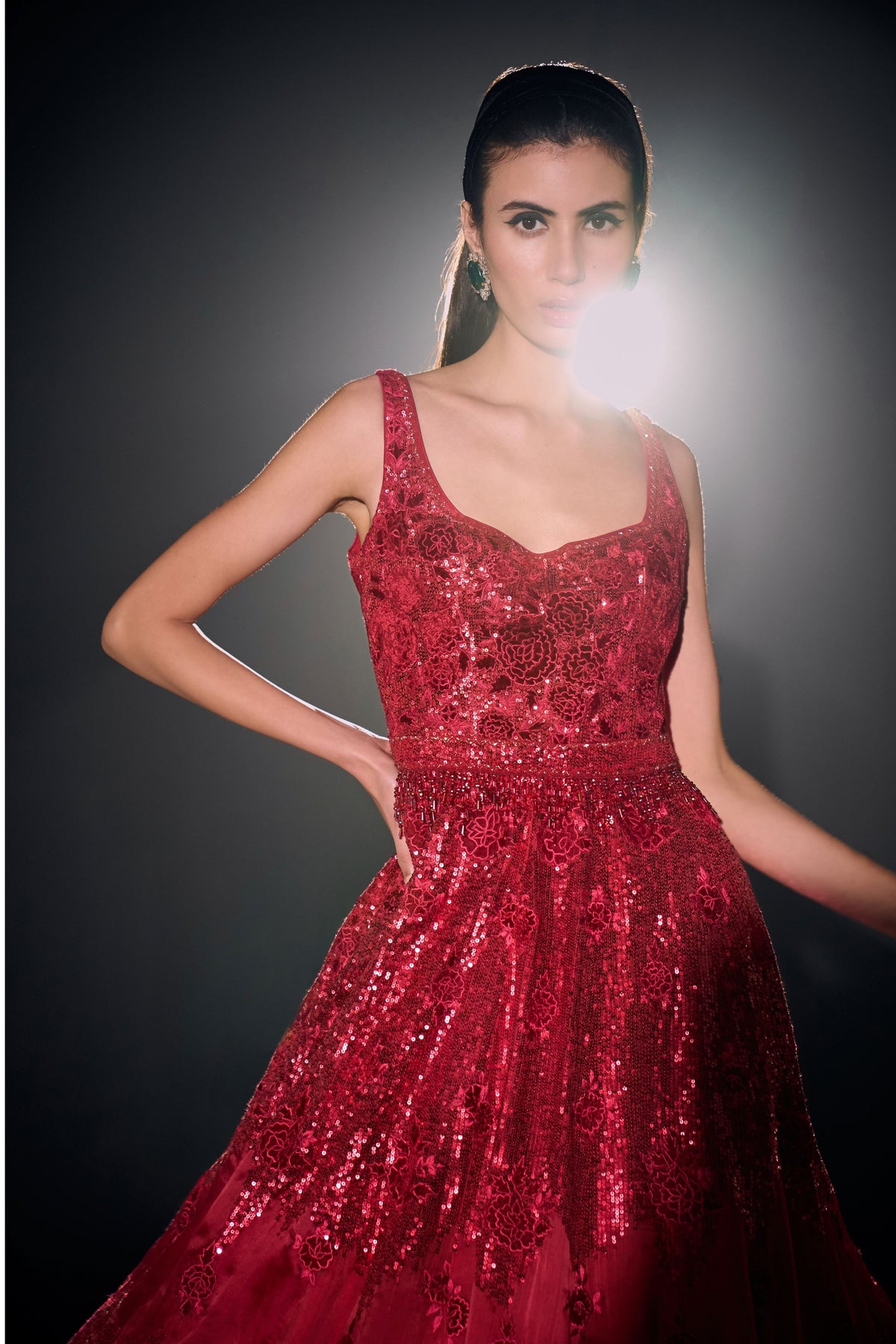 Red Organza Gown