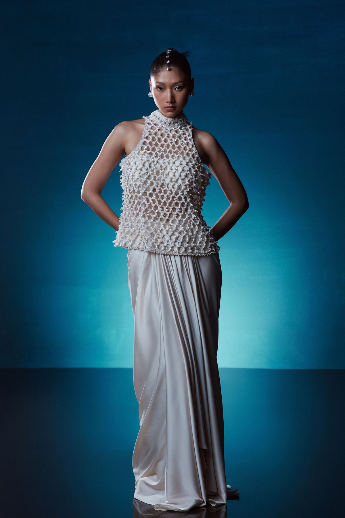 Ivory Pearl Top With Skirt