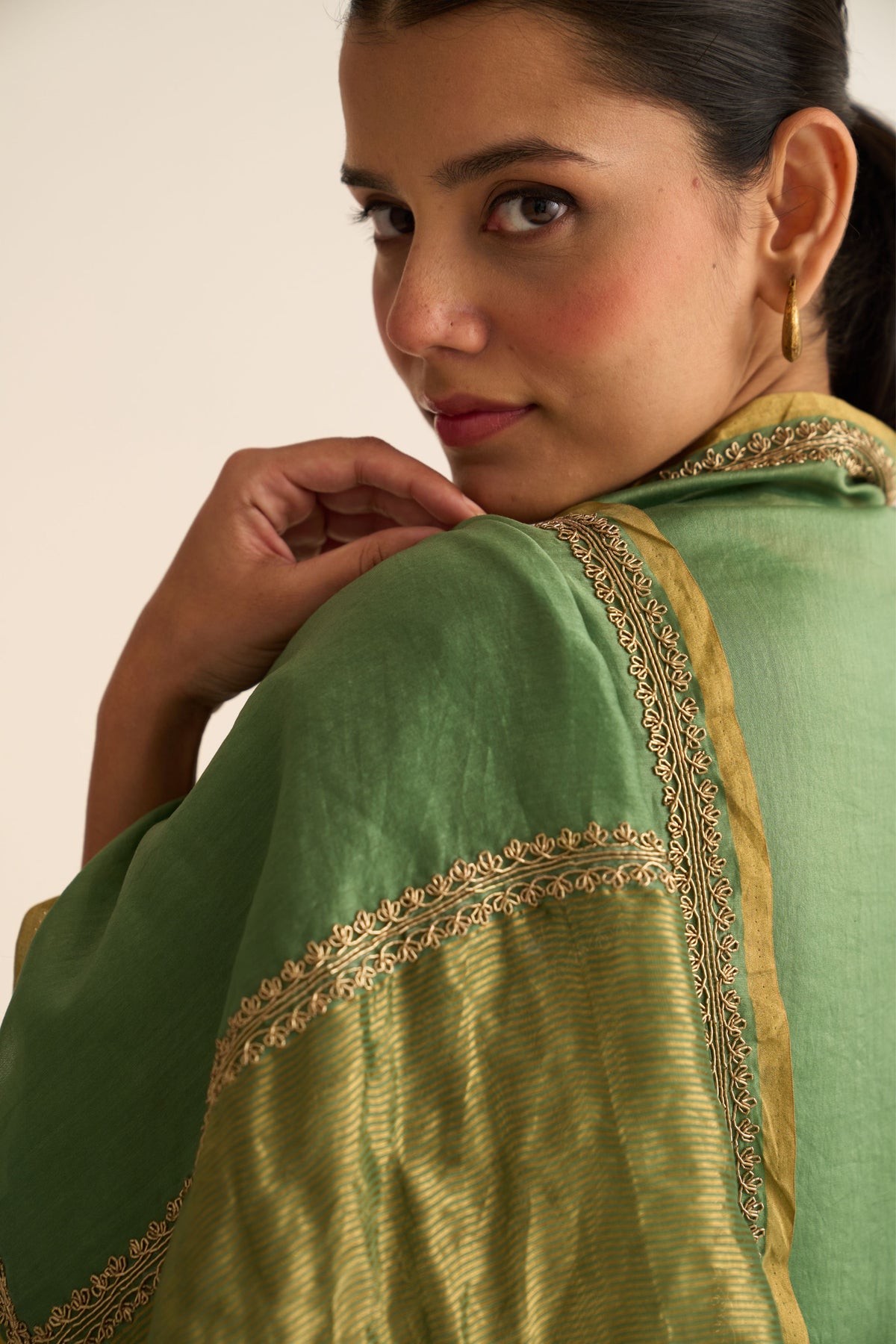Mridini Sage Green Dupatta