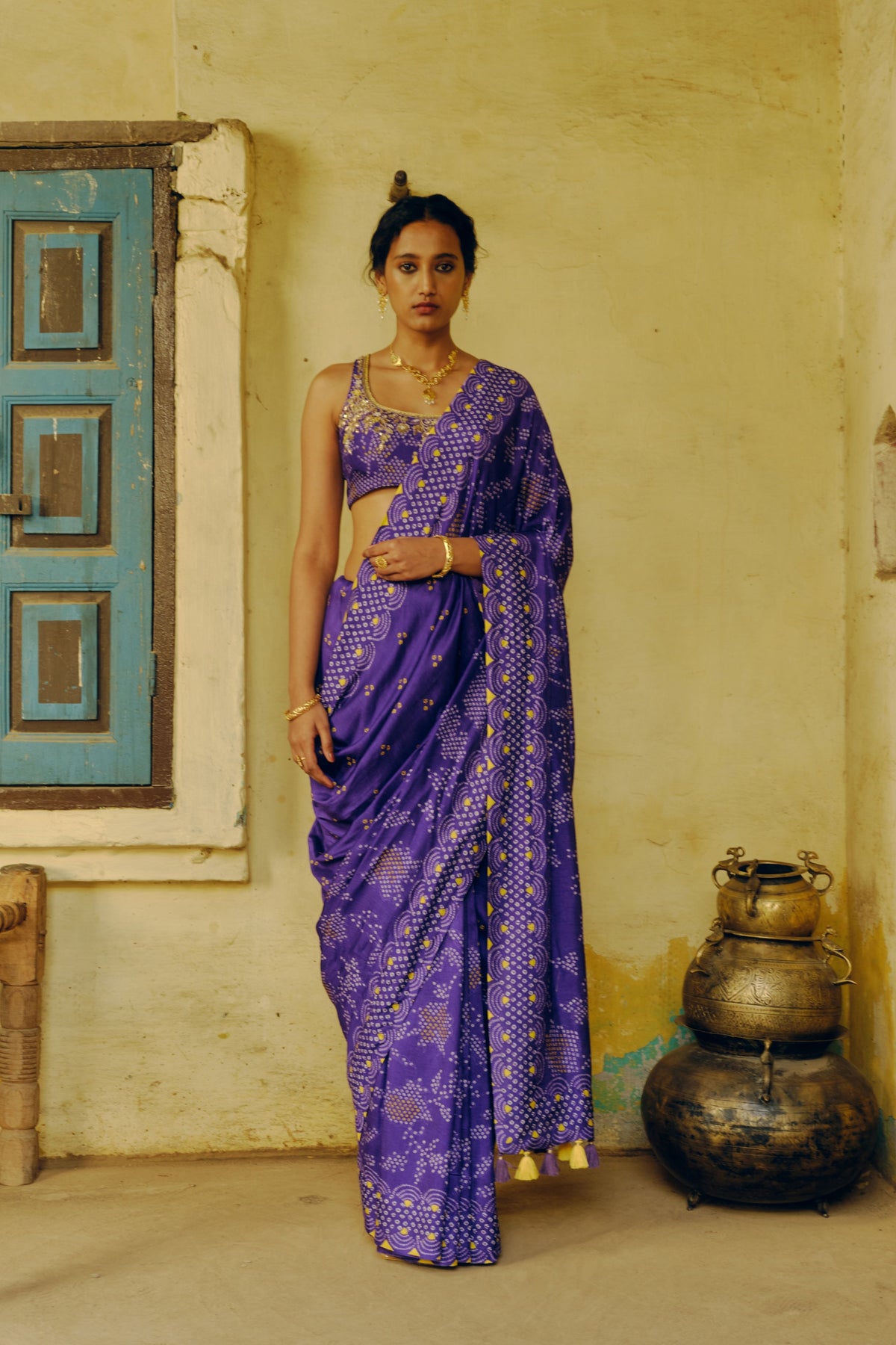 Iris Purple saree Set