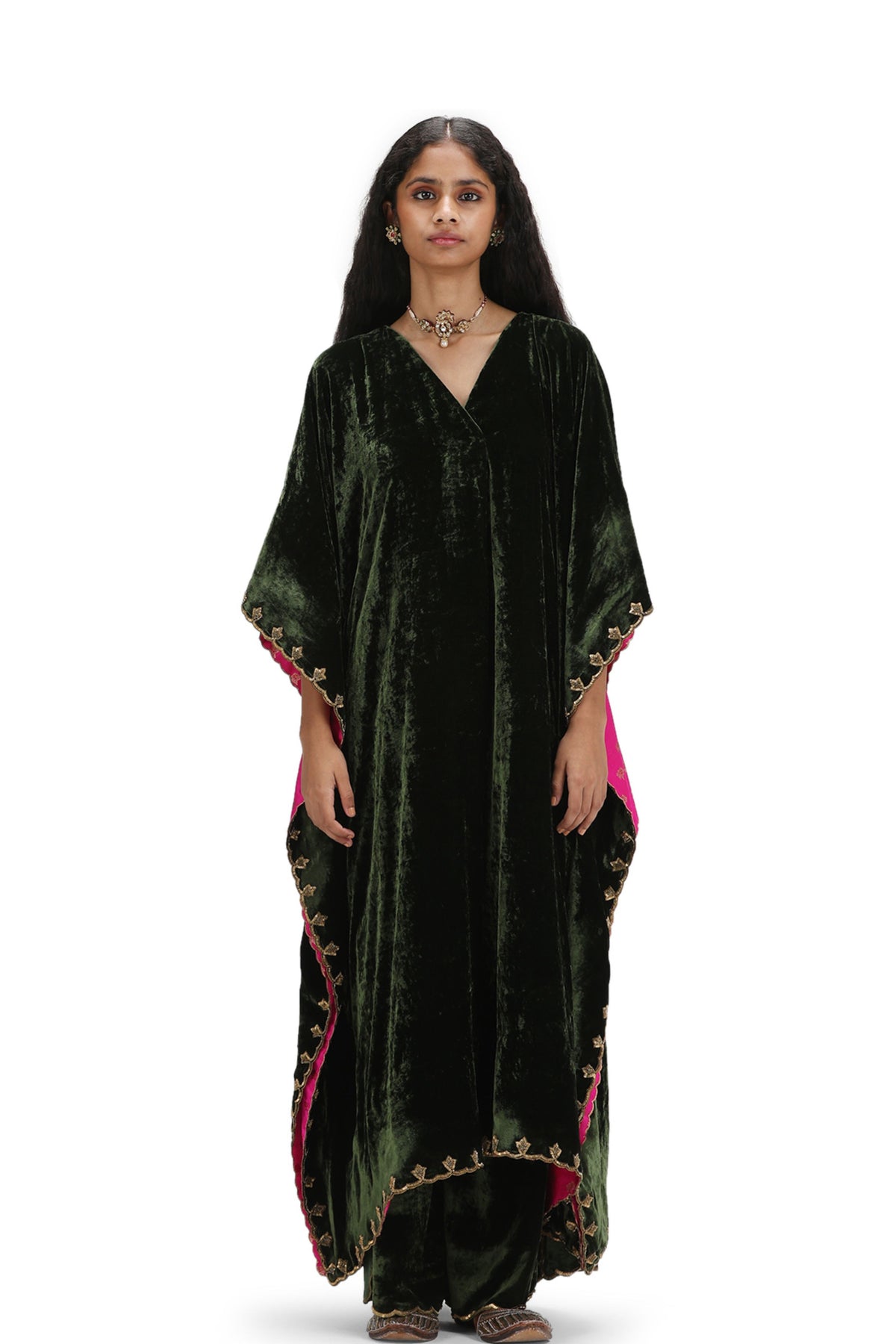 Priya Green Kaftan Set