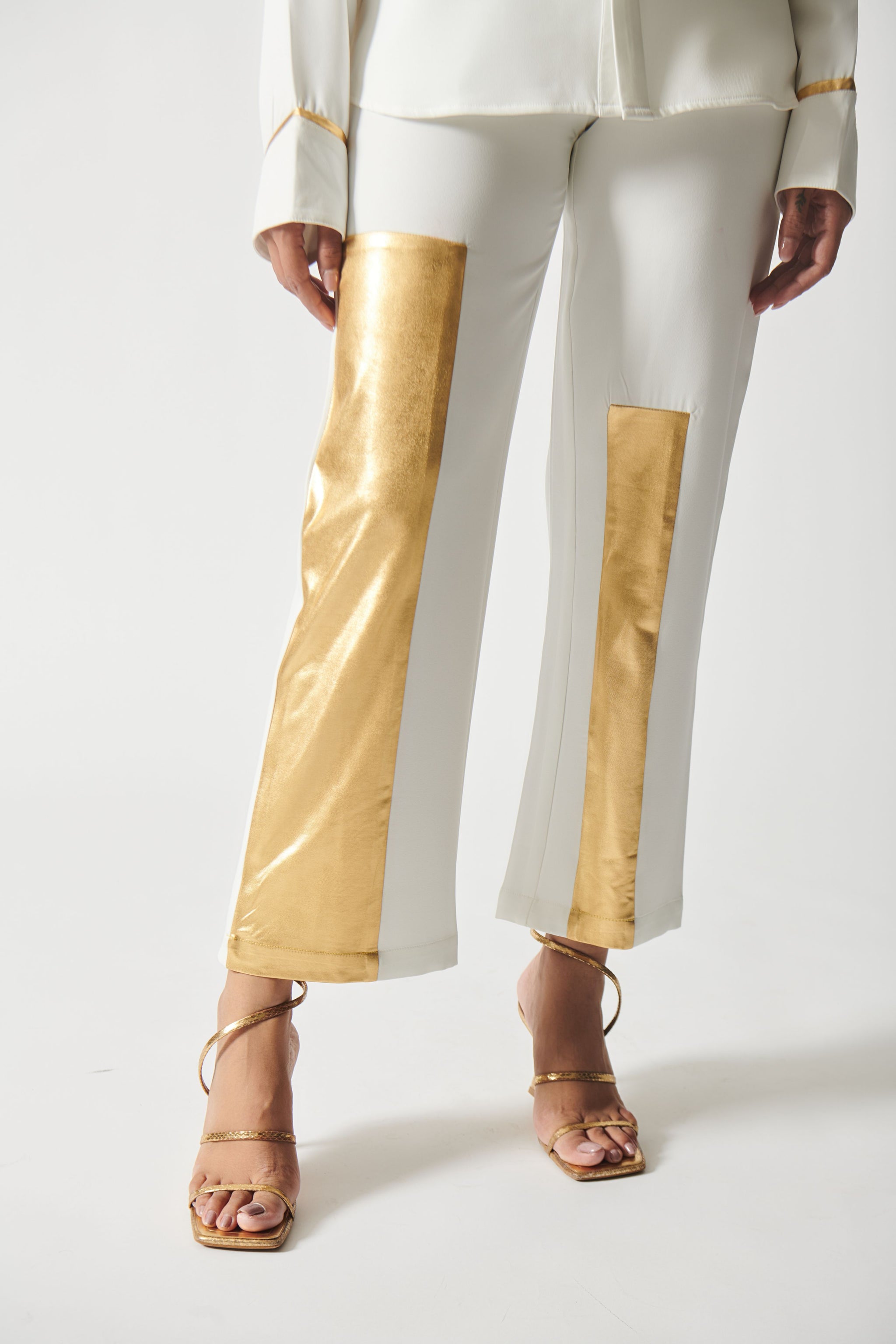 Alan - Luxe Gold and White Pant - Elahe Alan - Luxe Gold and White Pant - Elahe