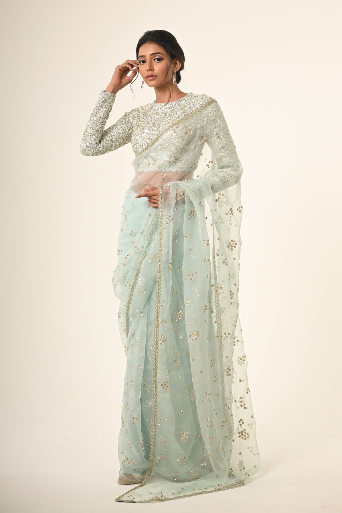 Grace Sequined Saree Set