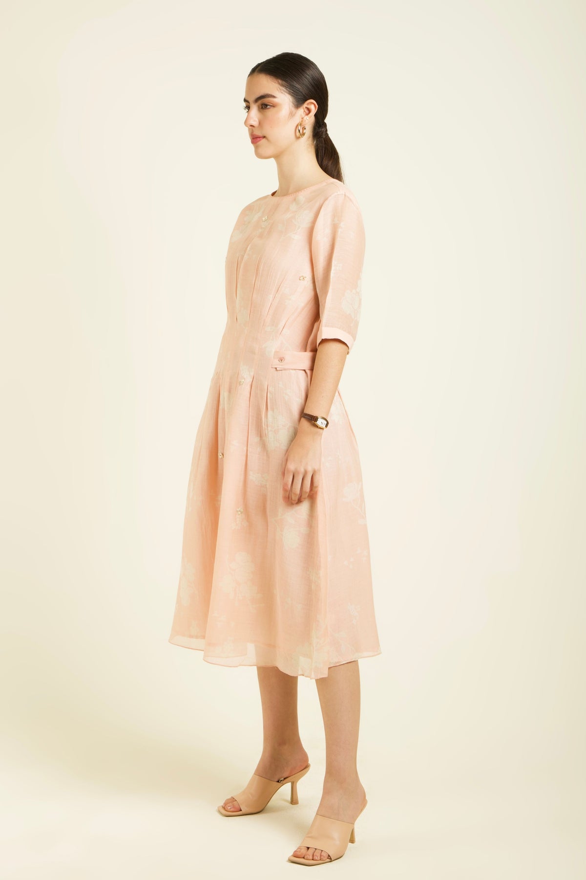 Old Rose Pleated Dress