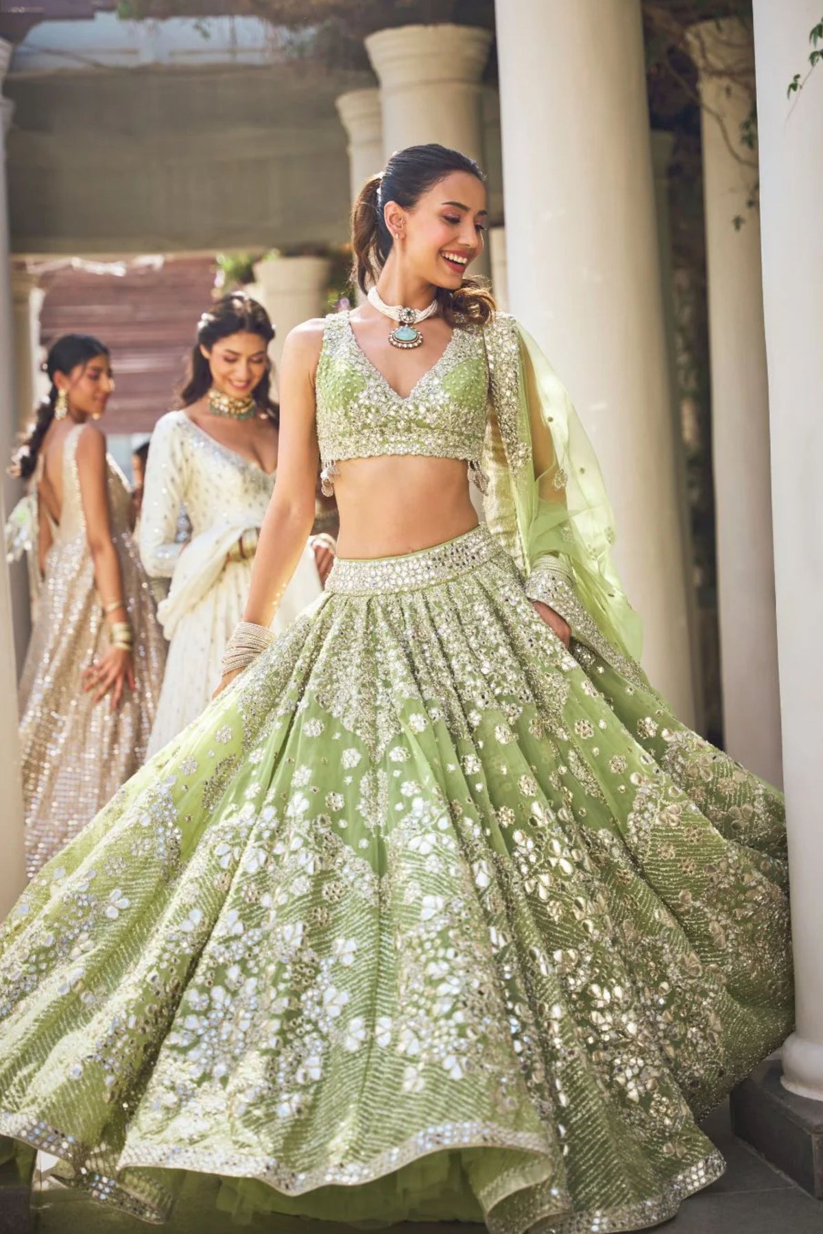 Neon Green Lehenga Set