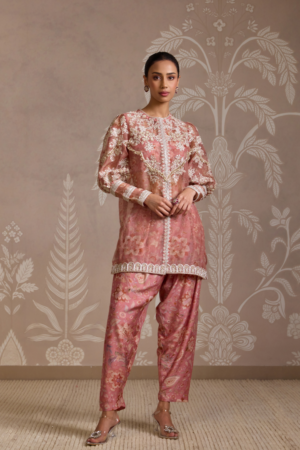 Coral Print Kurta Set