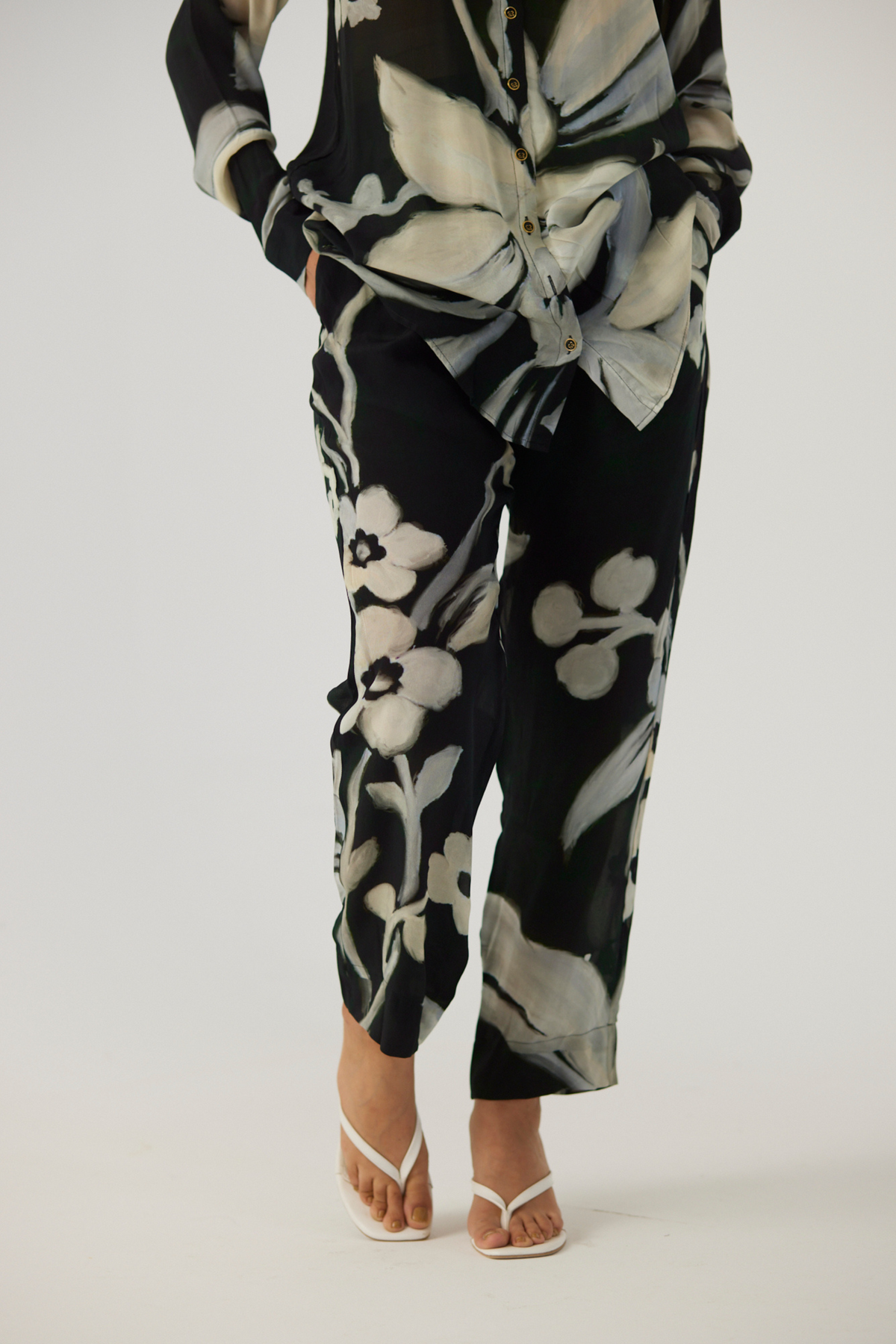 Chicory Black Crepe Co-Ord Set