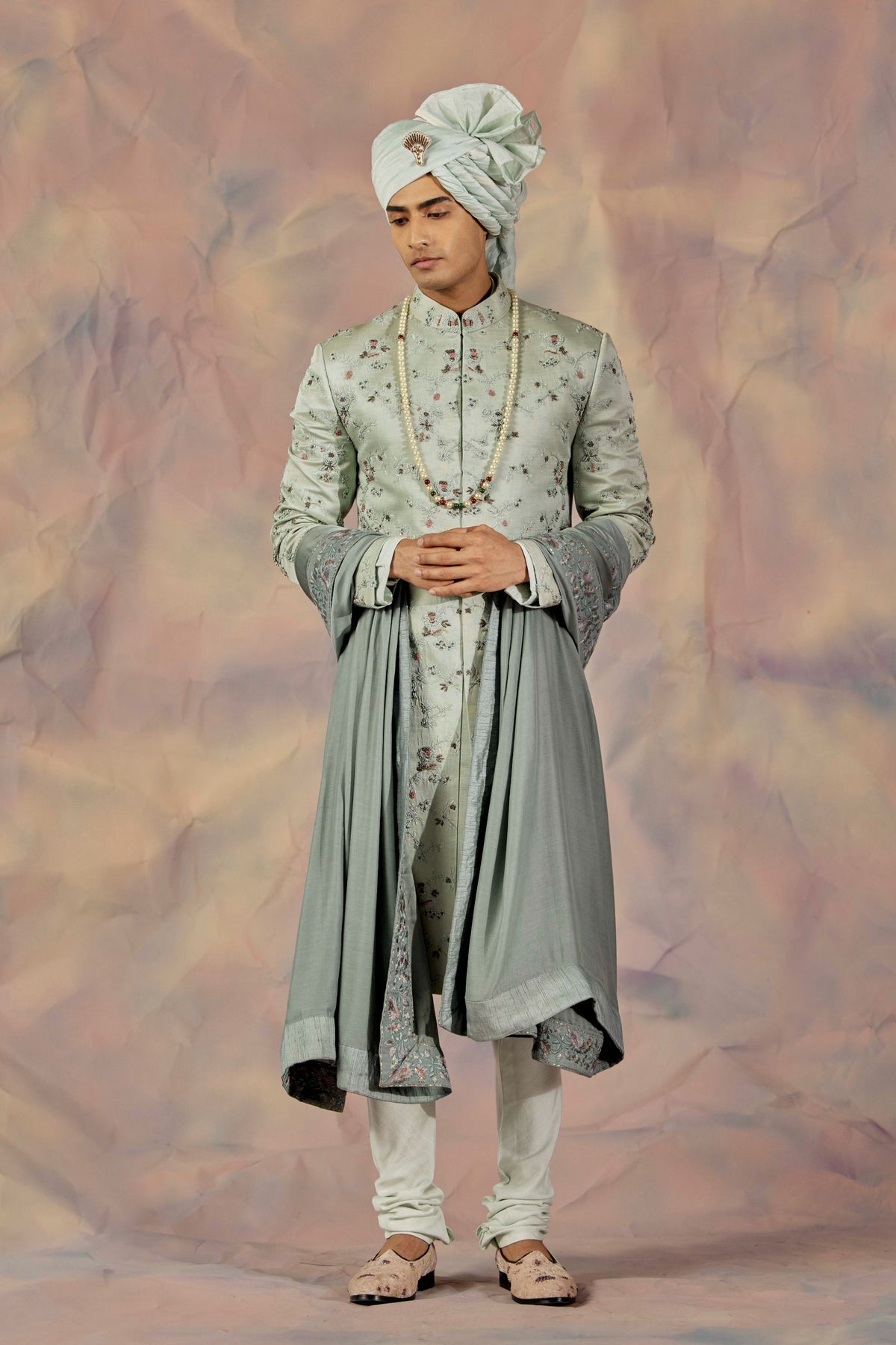 Eau De Nil Sherwani Set