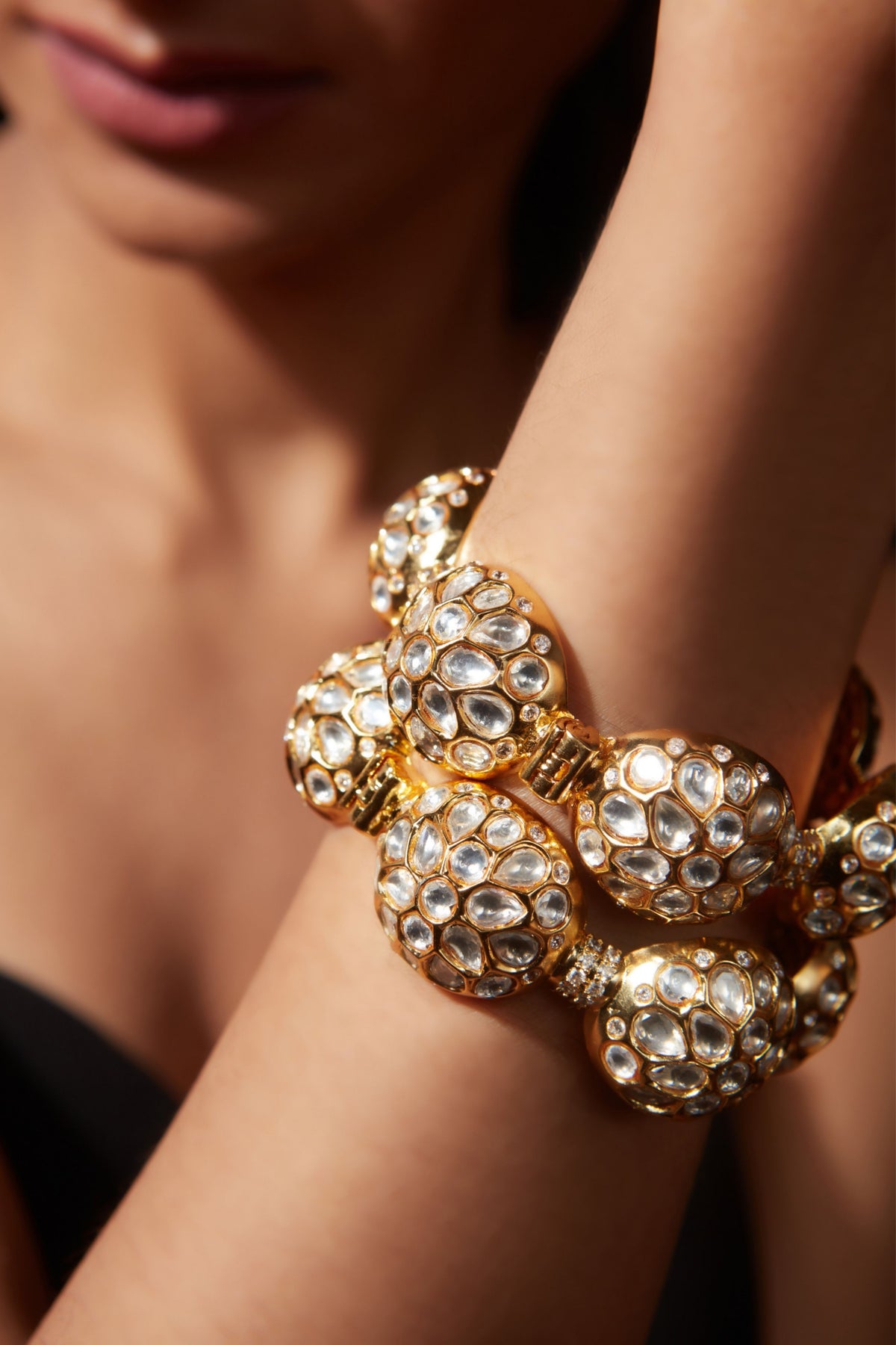 Gold Plated Kundan Polki Bangles