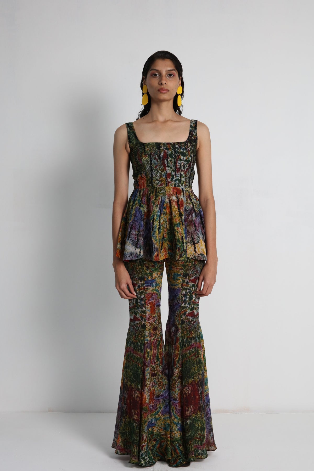 Multicolour Embroidered Sharara Set