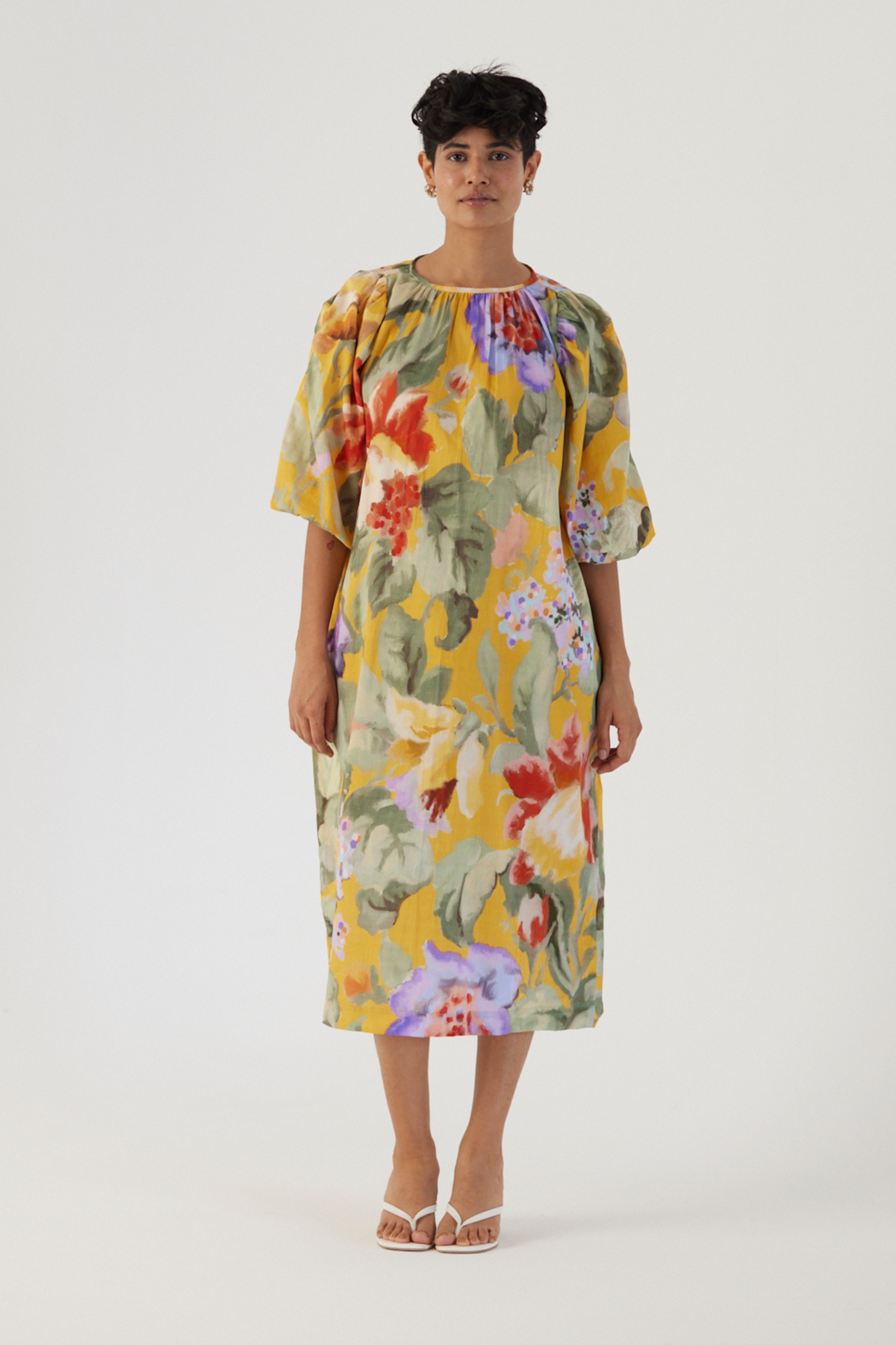 Allora Yellow Midi Dress