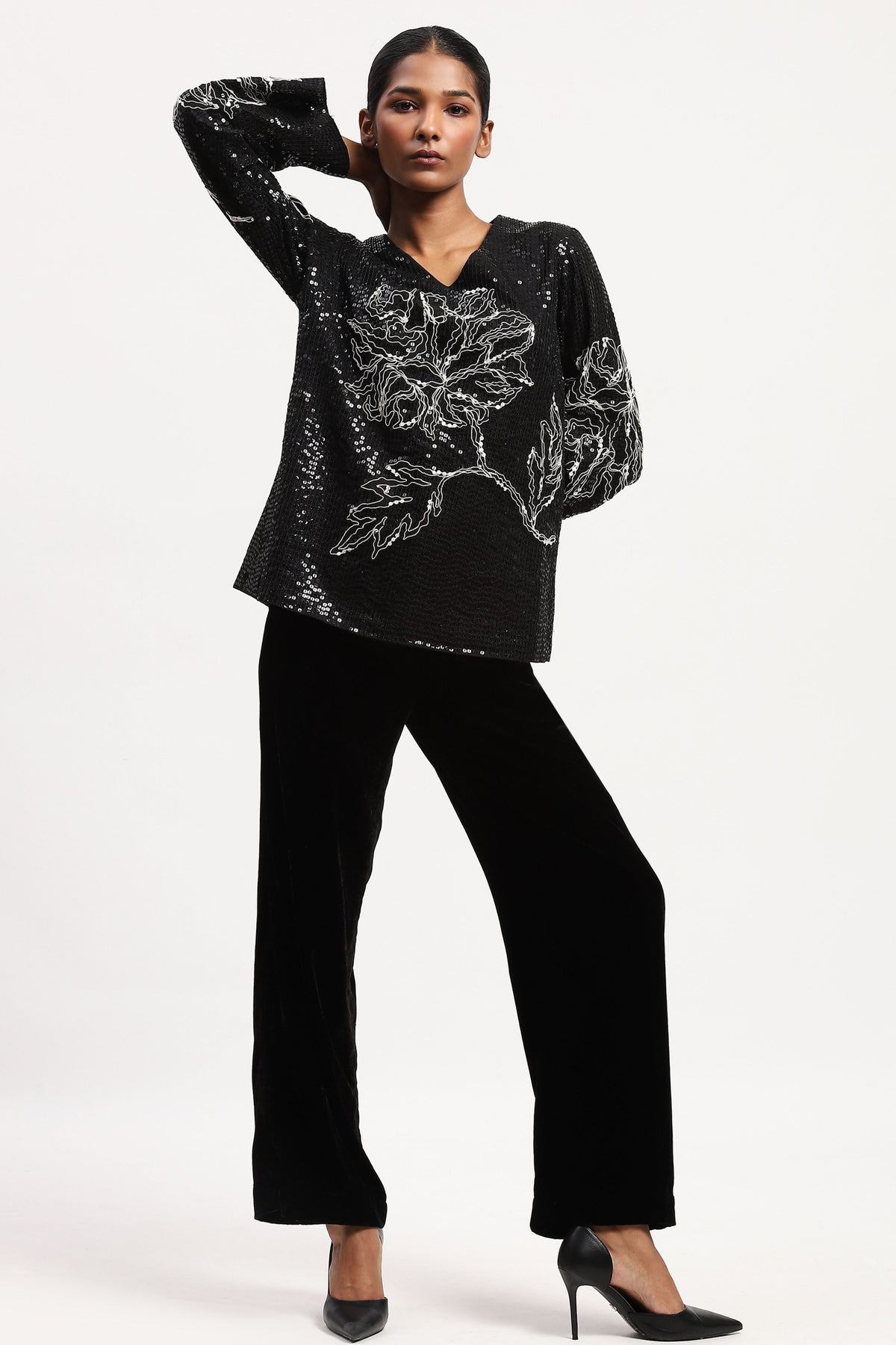 Sequin Floral Top