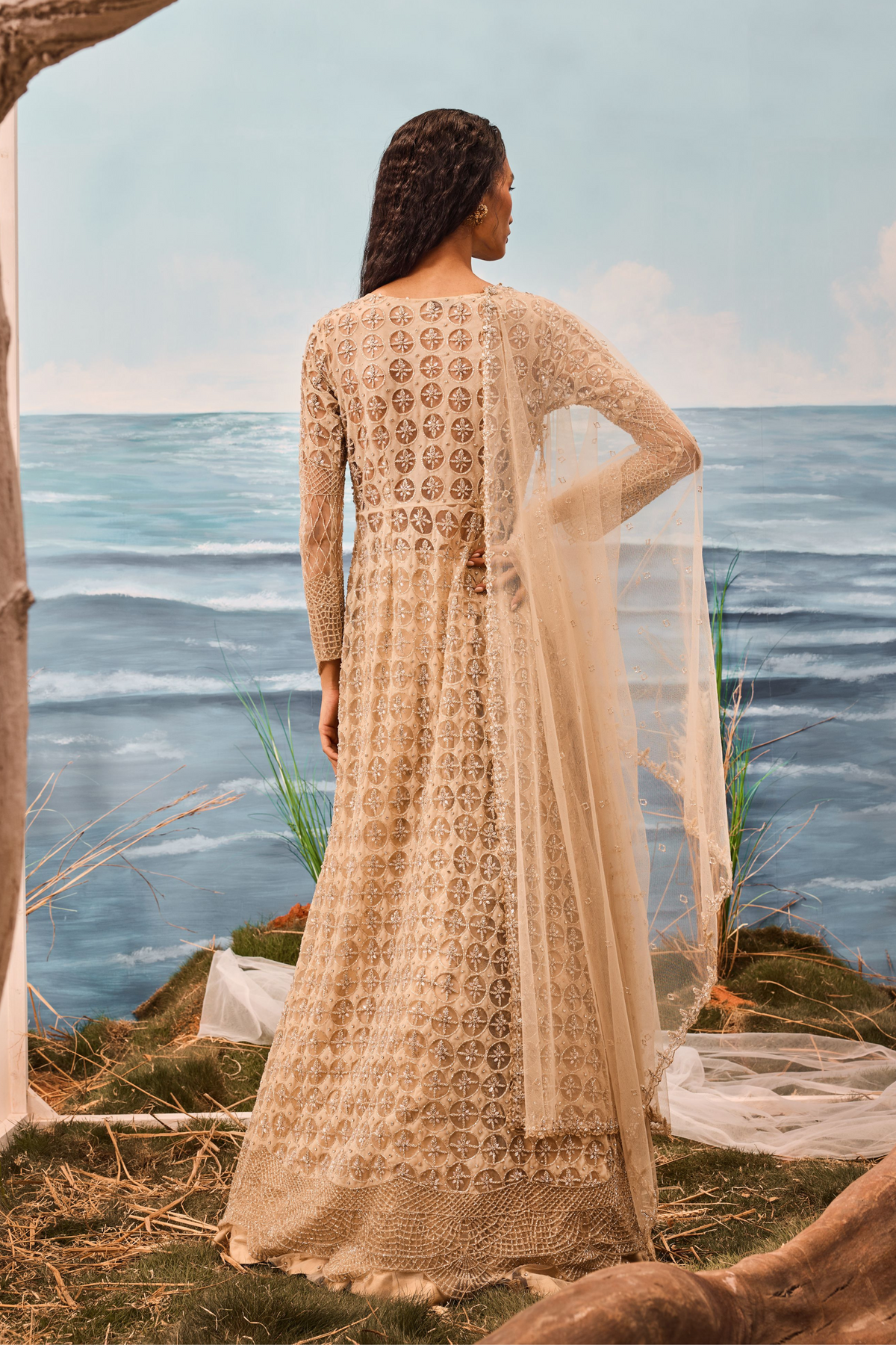 Champagne Jacket Lehenga Set