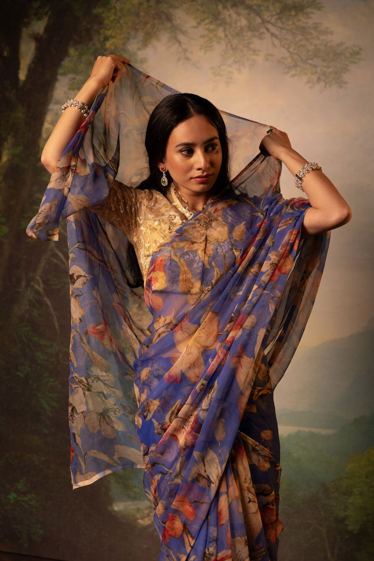 Ourmila Printed French Chiffon Saree