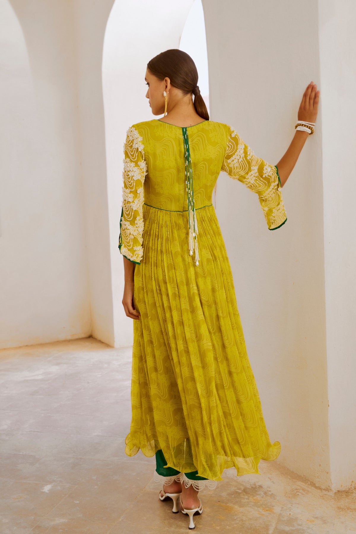 Lemon Green Bahaar Anarkali Set