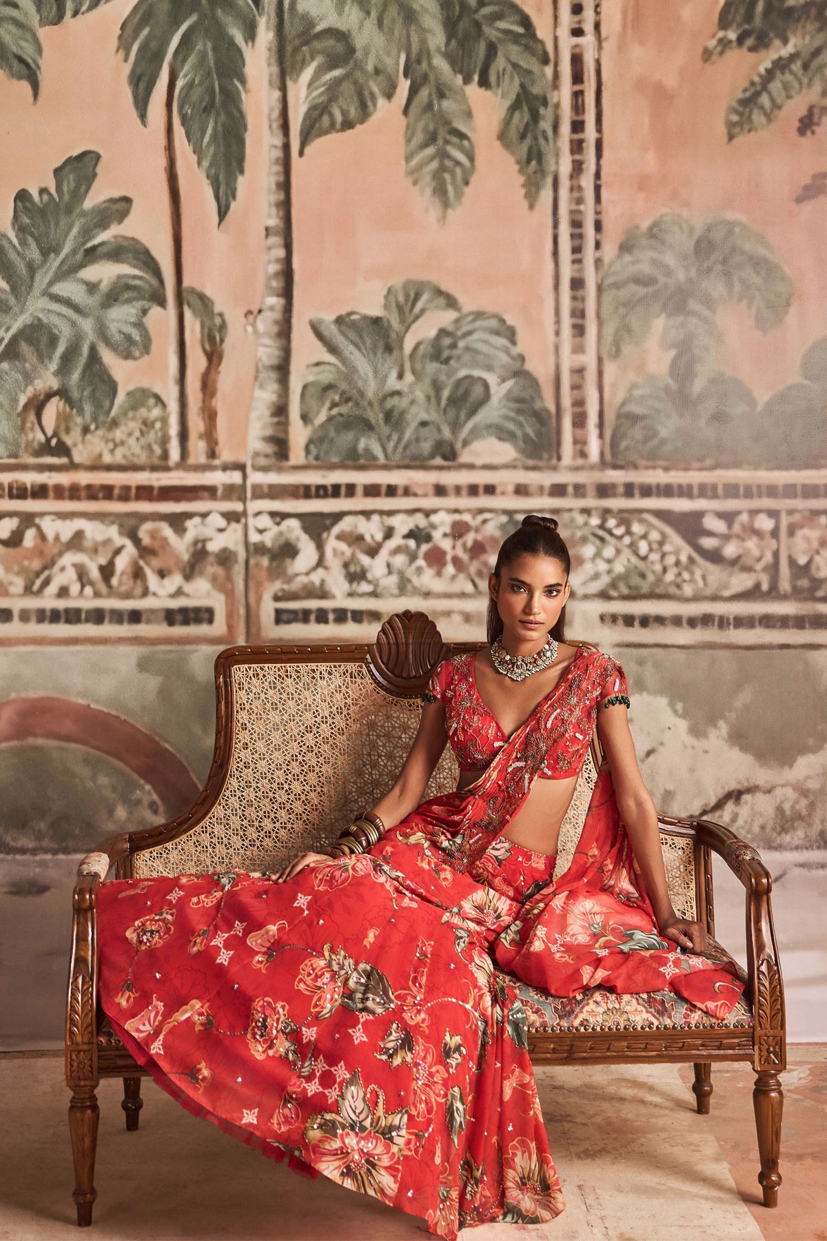 Sindoori Gul Draped Saree