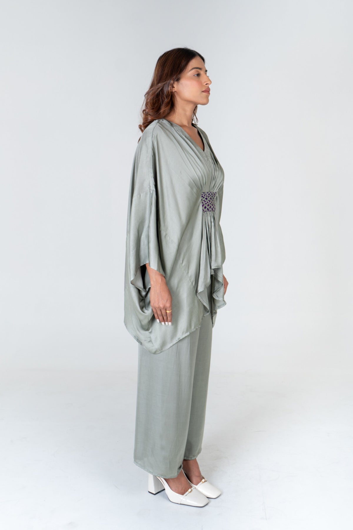 Green-purple Kaftan Co-rd Set