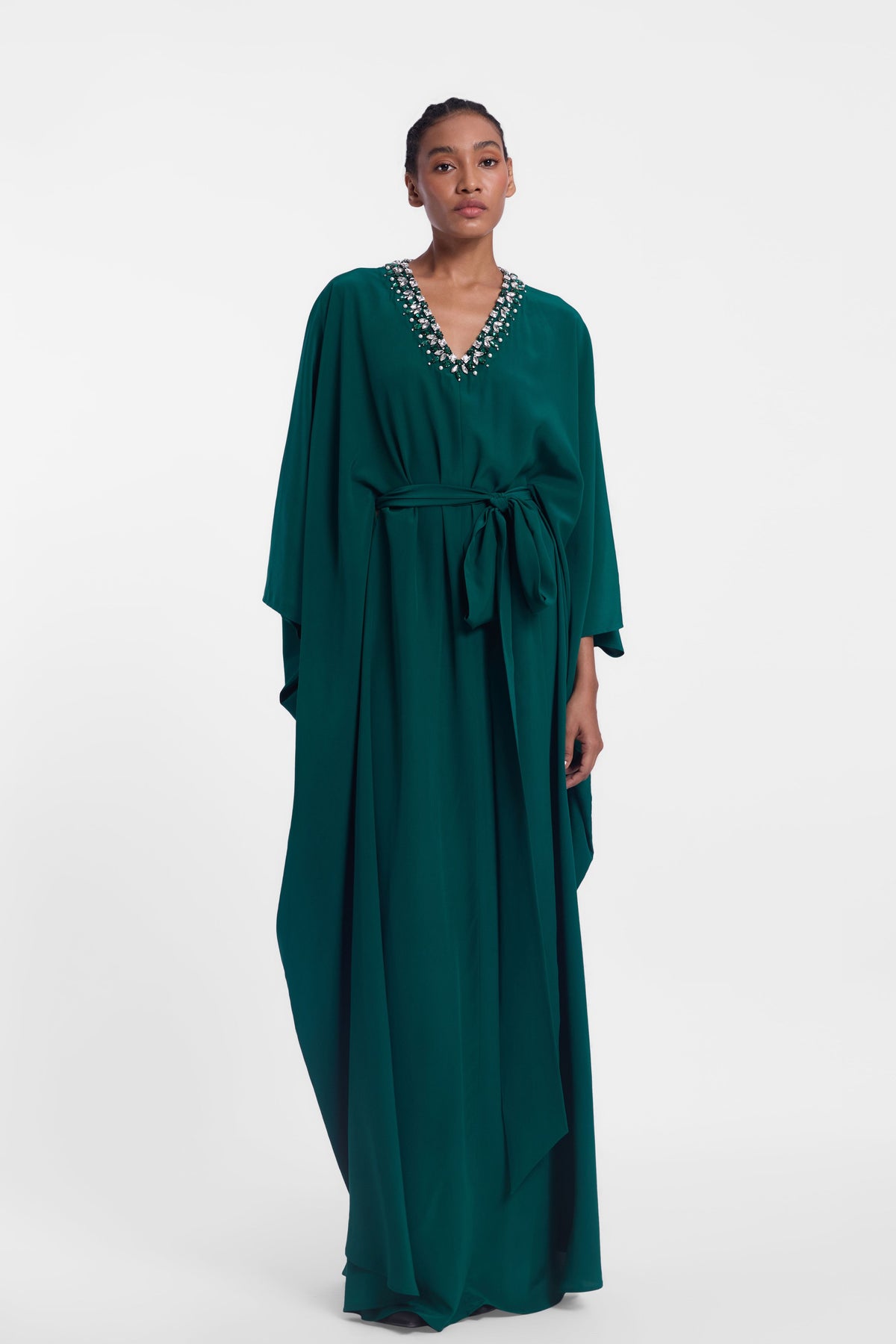 V Neck Kaftan Gown
