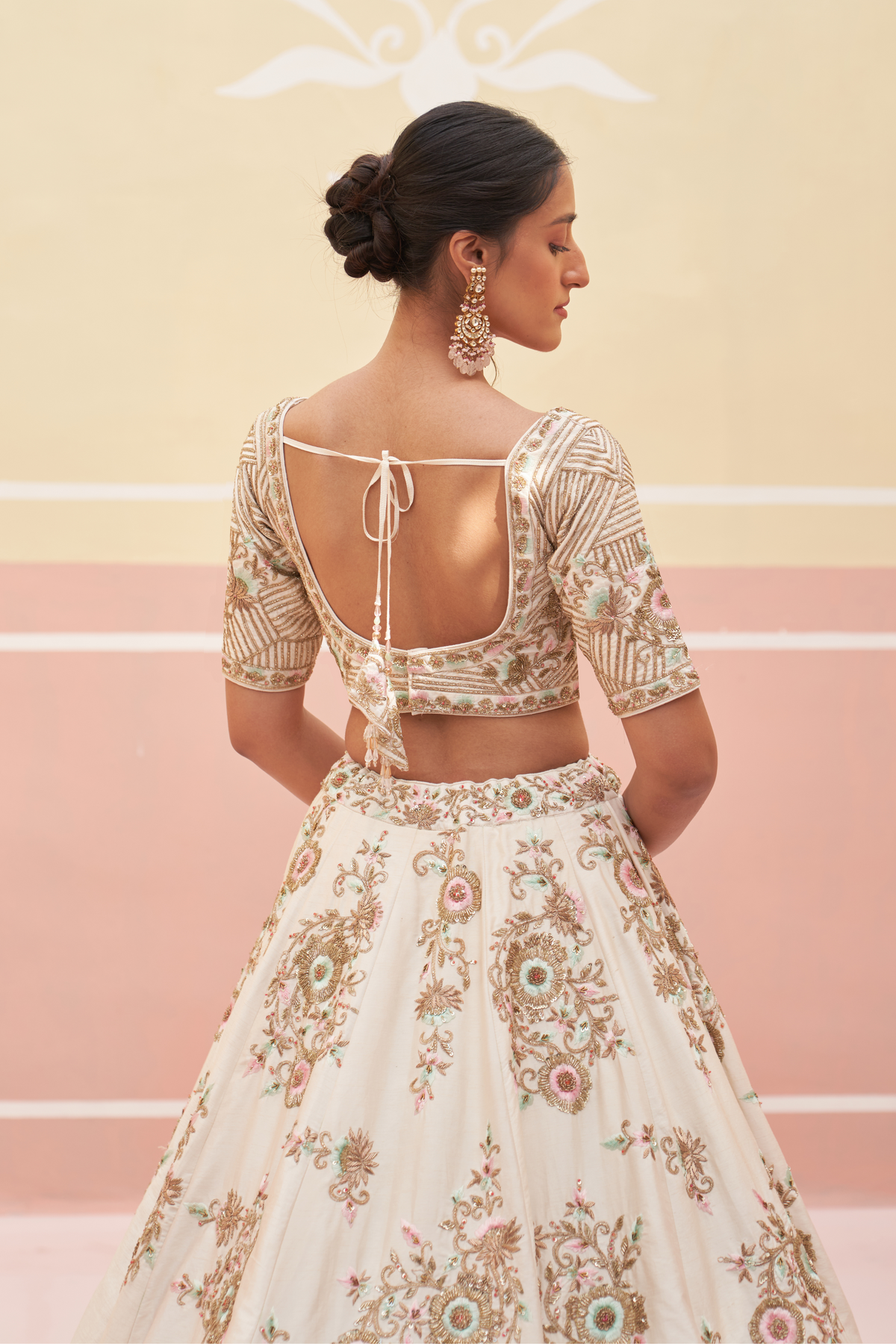 Ivory Zardozi Lehenga Set