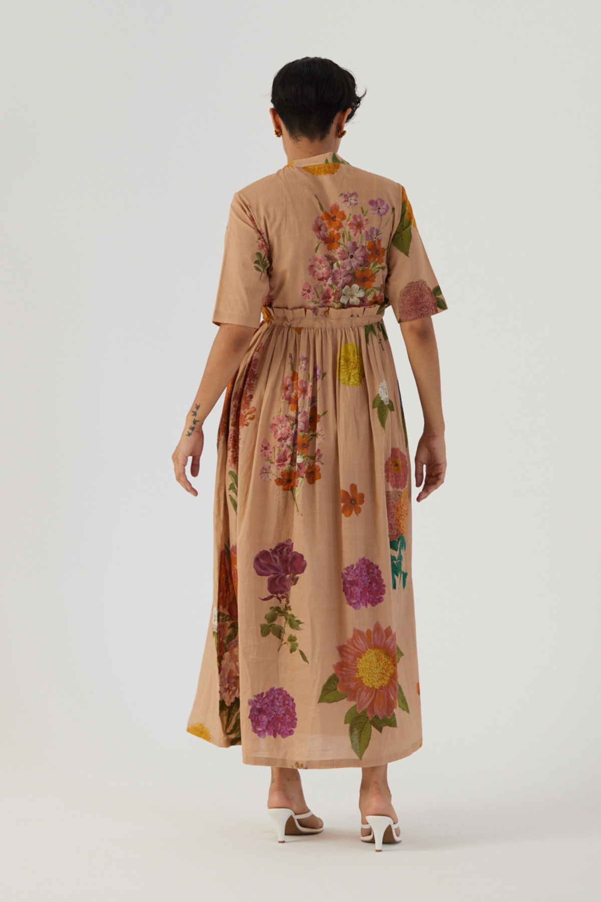 Vintage Garden Gathered Dress