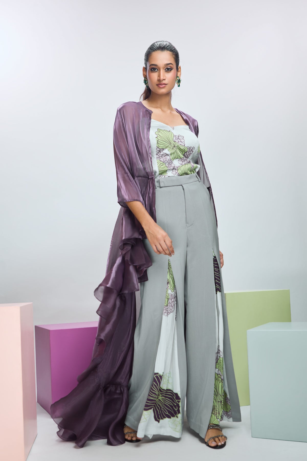 Deep Plum Top With Pant Set