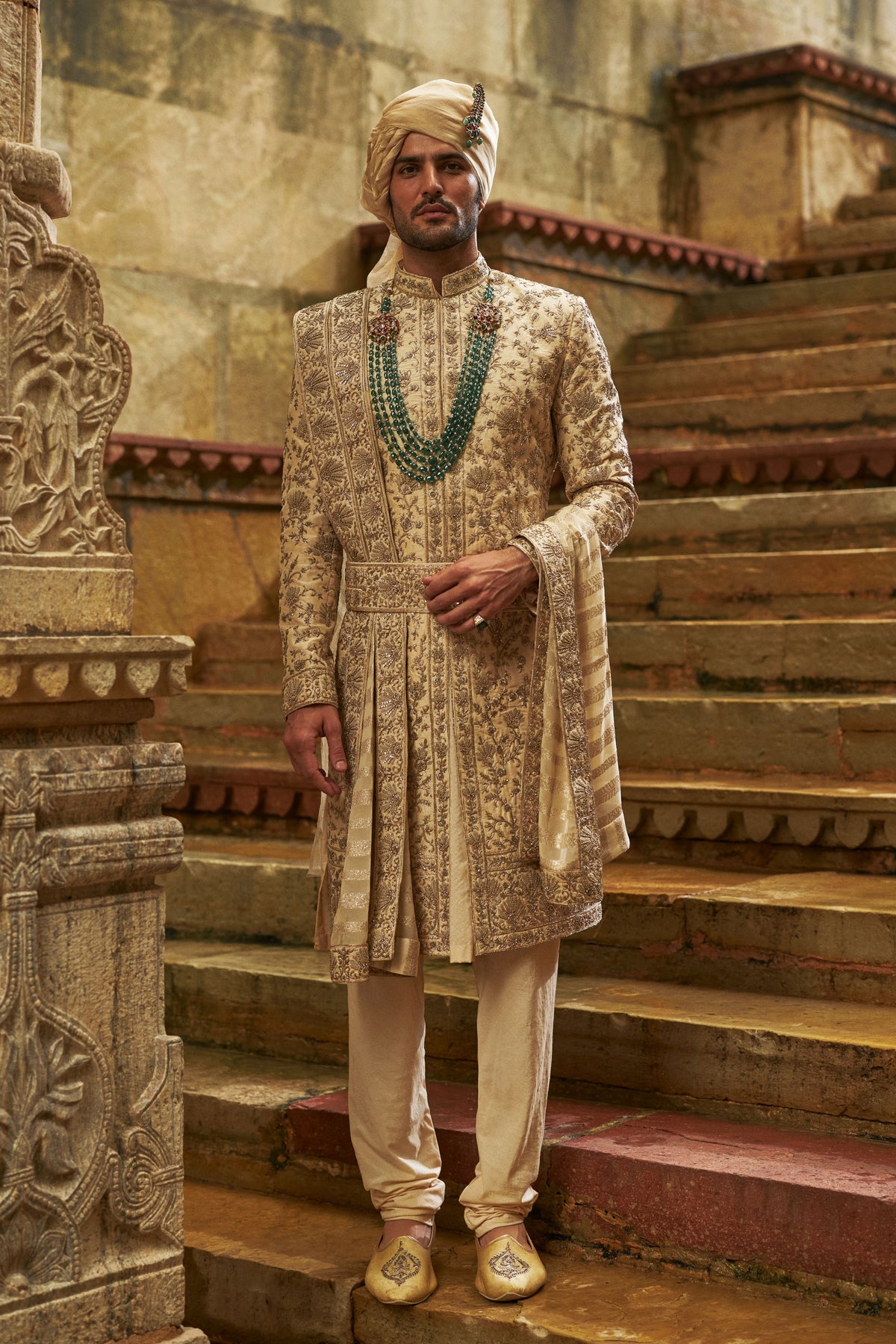 Applique Sherwani Set