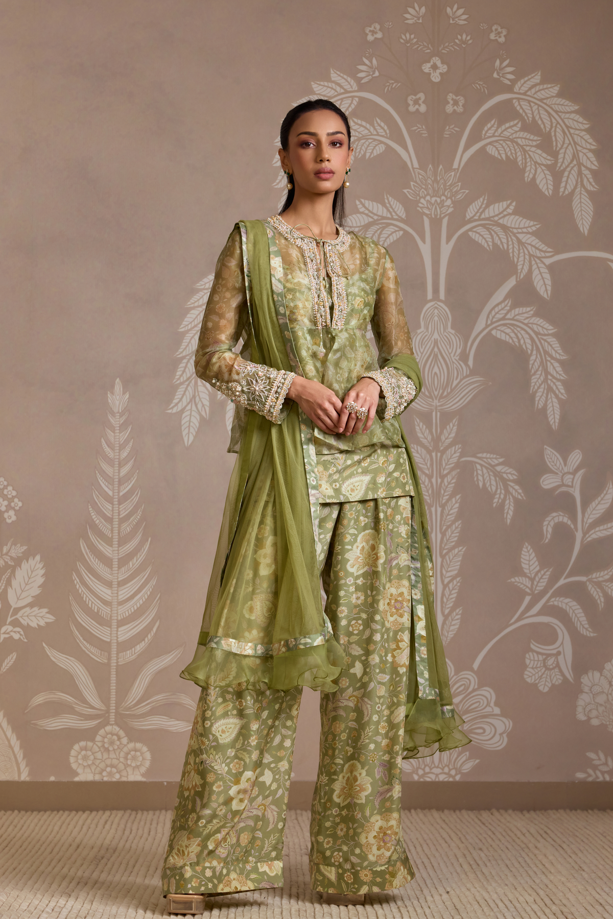 Mint Print Jacket Set