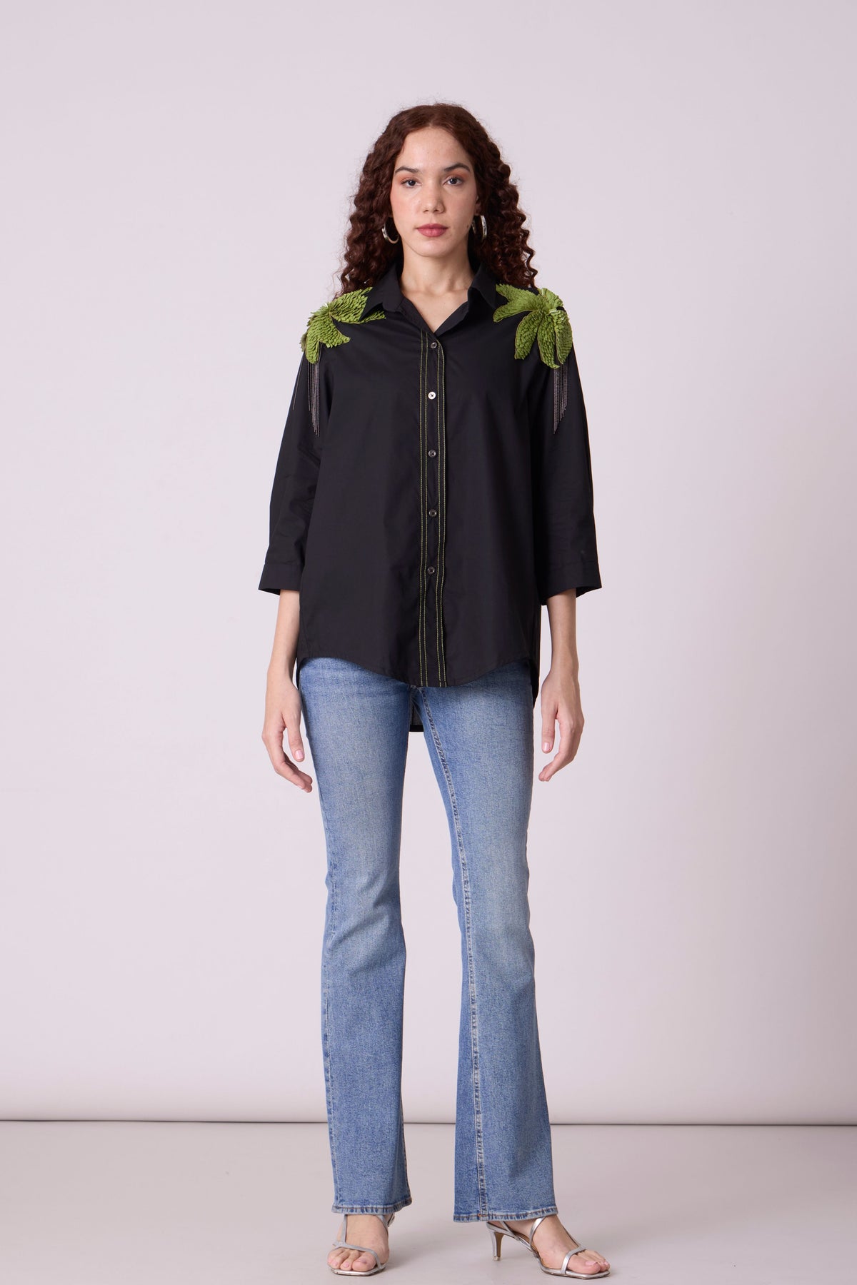 Jules Applique Black Shirt