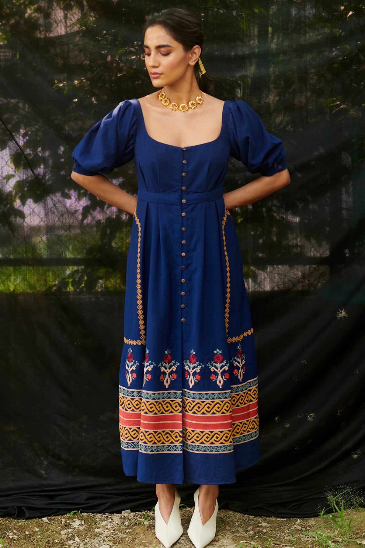 Cobalt blue midi dress