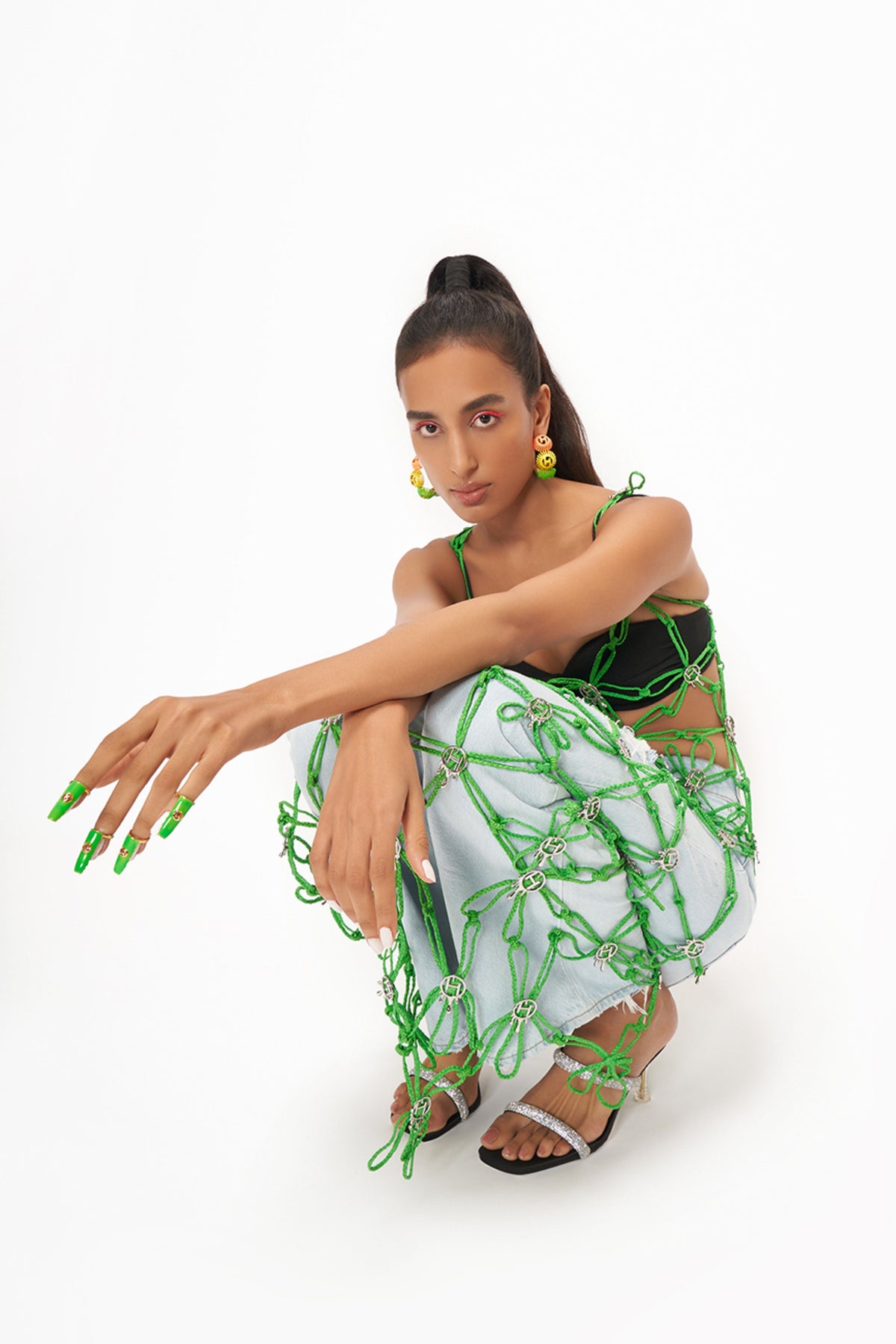 The Holiday Raffia Dress in Green